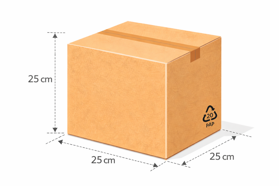 Scatola in cartone 25x25x25 per spedire lattine di olio - doppia onda